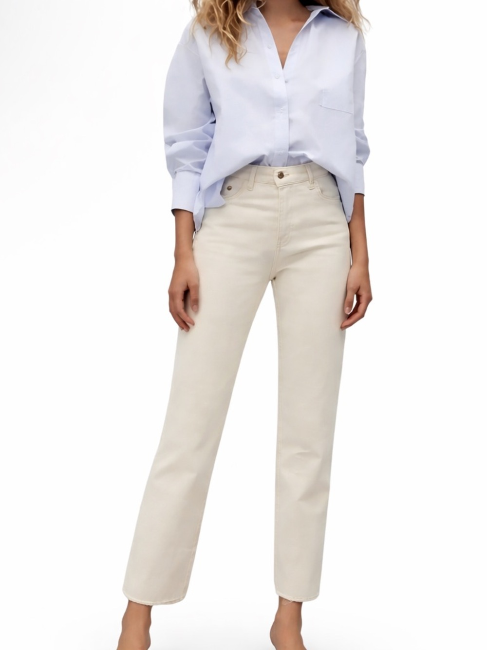 Zara| Raw Hem Straight Leg Jeans